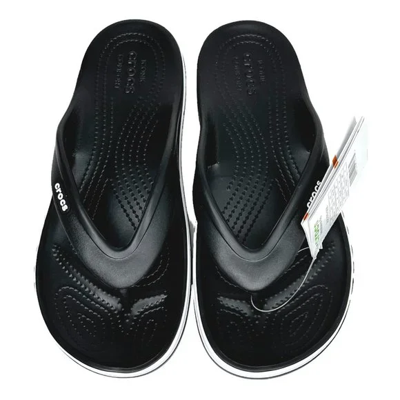 Crocs Bayaband Womens Flip Flop Sandals Size 8 - 9 Black & White‎ Water Friendly - Picture 3 of 14